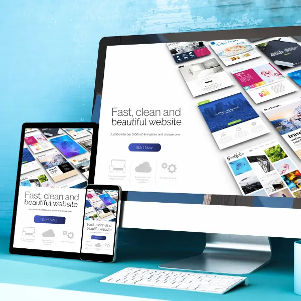 Website design on desktop, mobile and tablet.